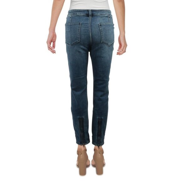 NEW We The Free Womens Jet Blue Denim Low Rise Cropped Skinny Jeans Size 24 - Picture 5 of 16